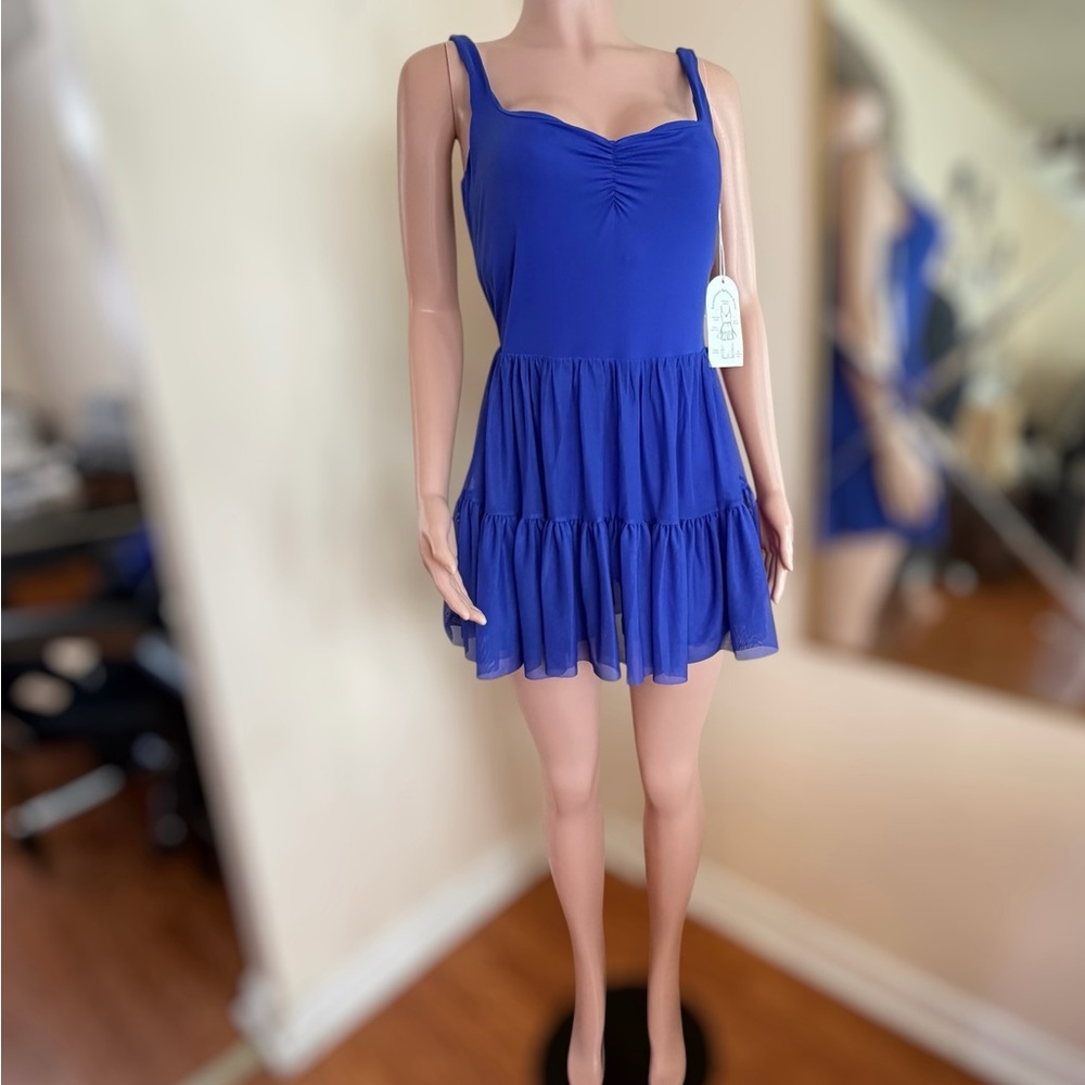 Elegant Blue Sleeveless Dress